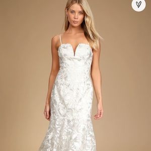 Lulu’s - Elegant Ways White Floral Embroidered Tiered Maxi Dress